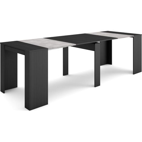 Table Console Extensible Console Meuble 260 pour 12 Personnes Table à Manger Style Moderne Noir (1/5)