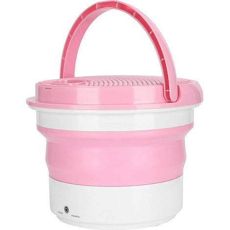 Mini lavadora portátil plegable para camping Esterilizador de ropa  Color: Rosa