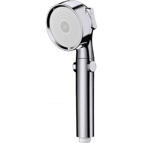 Pommeau de douche, pommeau de douche haute pression, pommeau de douche universel, pommeau de douche à main réglable à 3 vitesses, matériel en acier inoxydable chromé (pomme de douche + tuyau 1.5M + ba (1/4)