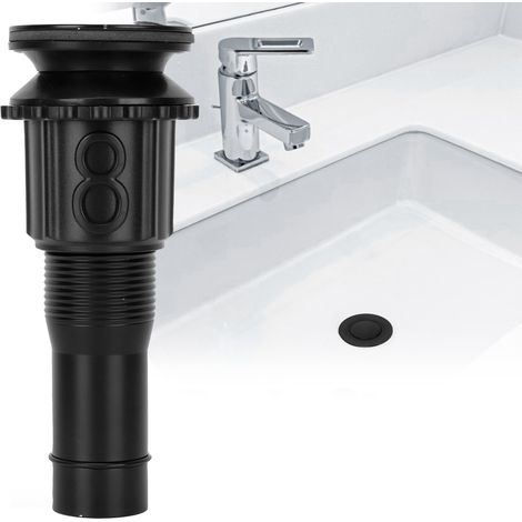 Filtre de vidange pour lavabo en acier inoxydable, bouchon de vidange, accessoires de salle de bain, noir (1/5)