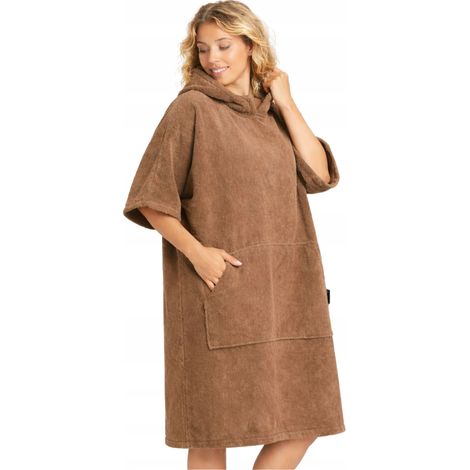 Brauner Poncho aus flauschiger Baumwolle (1/5)