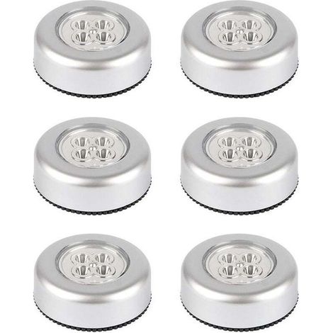 Juego de 6 luces táctiles inalámbricas que funcionan con pilas, con diseño de clip para armarios, encimeras o lavaderos. Sin cables, pilas no incluidas.
