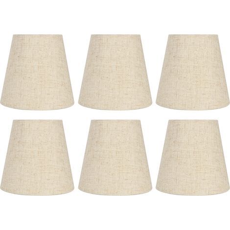Stoff-Wandlampenschirm, skandinavischer Stil, E14-Kronleuchter-Lampenschirm, Wohnaccessoire, 6-teilig (1/5)