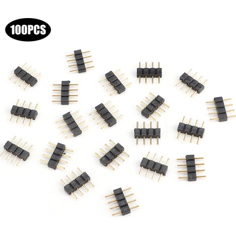 Connecteur Led 4 Broches 2.54mm Adaptateur Pour Bande Lumineuse Écran Instrument Domotique Lot De 100 (1/5)