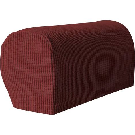 2 Stück Sofa Armlehnenbezüge weinrot, rutschfest elastisch Polsterauflage für Sessel Sofa