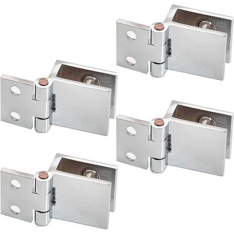 Scharnierset für Glastüren – 4-teilig – für Dusche und Schrank
