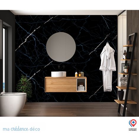Papier peint : Marbre noir de Benaggio - Intissé - L.200 x H.280 cm - bleu (1/5)