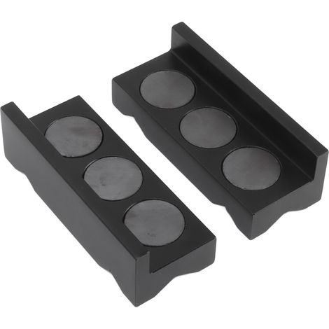 1 paire de protections de mâchoires de serrage en alliage d'aluminium haute résistance, noires (1/5)