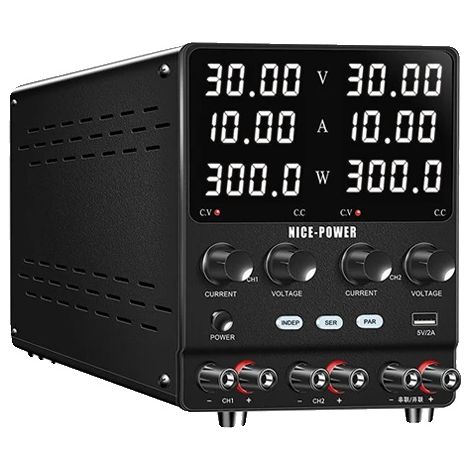 Fuente de alimentación de CC, doble canal, voltaje ajustable, 30 V 10 A, doble canal, CA 220 °C-b (1/2)