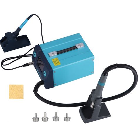 Station de soudage et dessoudage à air chaud réglable BK863, outil industriel, fer à souder avec pistolet, prise UE 230V, kit complet pour réparation électronique. (1/5)