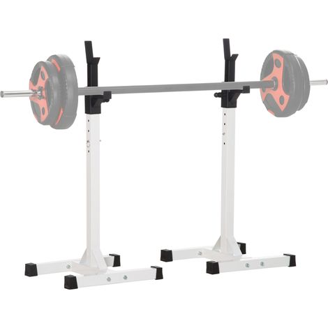 HOMCOM soporte para barras de pesas de acero con altura ajustable en 12 niveles carga 150 kg para entrenamiento en gimnasio hogar 52x48x105-160 cm
