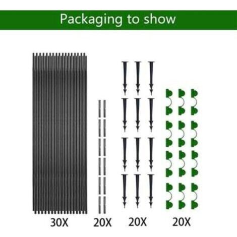 30pcs jardinage plantes fleurs légumes serres protection contre les oiseaux animaux stand set Fiber stick anti - bug Mesh arche set (1/2)