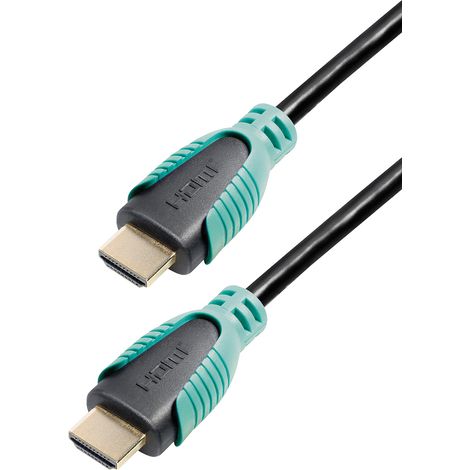 High speed hdmi™-cable with ethernet hdmi-plug 19 pin - hdmi-plug 19 pin, 0,5 m, 4k uhd, 3d, cable - ø 5,5 mm, awg30 (1/2)