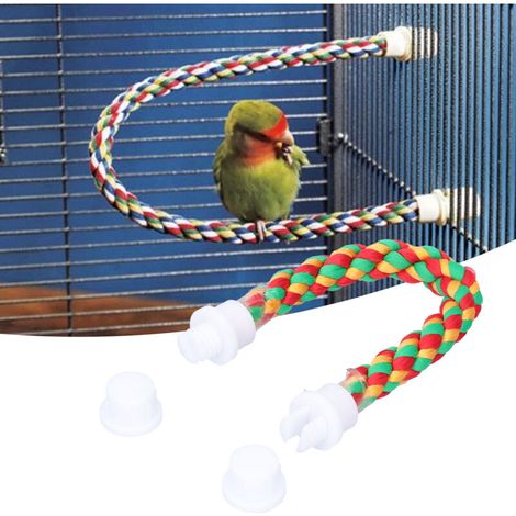Perchoir Colorful Perches Playful Arches Perch Climbing Toy Cotton Rope U-shaped Parrot Stand Bar Model U30 30x1.7cm Multi-color 1 Piece