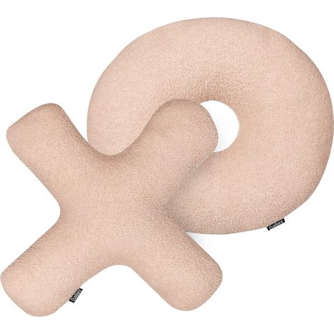 Set of 2 Decorative Cushions HESPERIS Boucle Pastel Pink Solid (1/5)