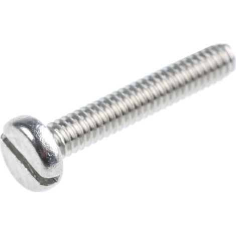 Vis à métaux RS PRO M2 à tête Cylindrique fendue en Acier Inoxydable, 12mm ( Prix pour Sachet de 100 )
