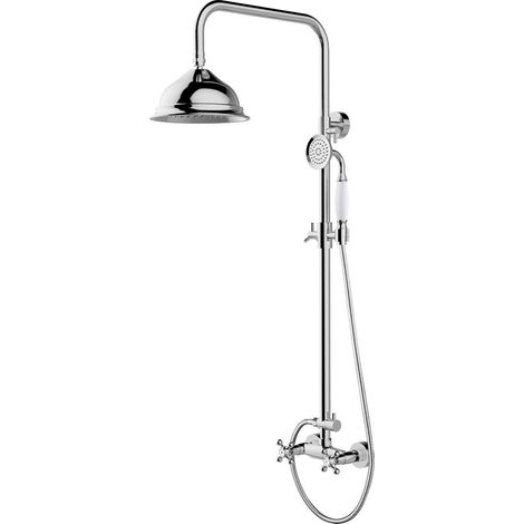 Ensemble de douche Besco rétro chromé à montage en surface (1/3)