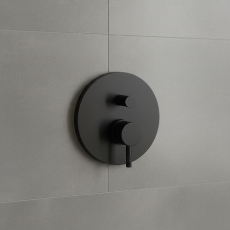 Ensemble extérieur de mitigeur encastré pour douche à 2 sorties, noir, Paffoni, série Jolly JLBOX015NO/M Noir (1/5)