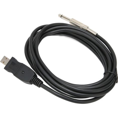 Câble USB pour guitare, interface USB mâle vers jack mono 6,35 mm mâle, pour l'enregistrement et le chant d'instruments, 3 m / 9,8 pi