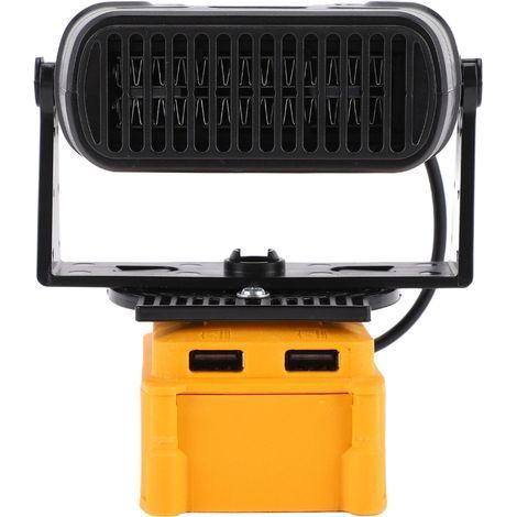Chauffage portatif adapté à la batterie Li-Ion DCB208 Petit chauffe-eau électrique intelligent à température constante 200 W 2 niveaux réglables avec sorties USB (1/5)
