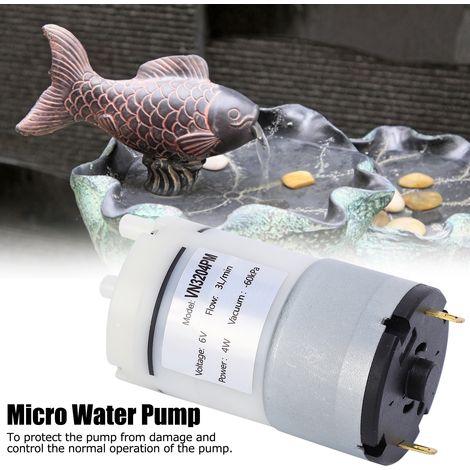 Pompe à membrane miniature, pompe à eau, pompe à air, pompe à vide pour aquariums (DC 6V) (1/5)
