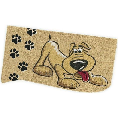 Zerbino Cocco 40x75 cm Retro Gomma Antiscivolo Tappeto Moderno Porta Ingresso Entrata - CANE