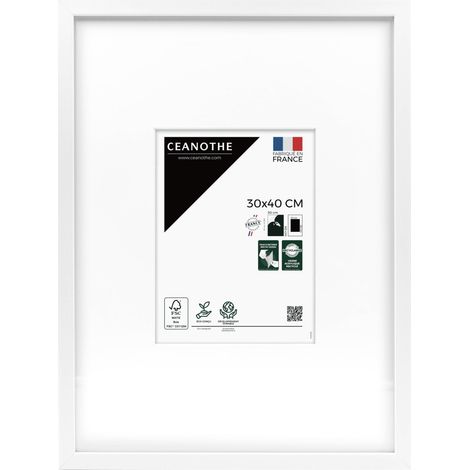 Cadre Photo Blanc 30x40 cm et 40x30 cm - Convient au A4 – Baguette fine et minimaliste - Cadre Photo Wild en Bois, Fabriqué en France - Verre acrylique Incassable (1/5)