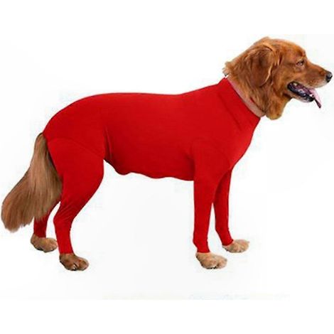 Combinaison de Récupération pour Grand Chien, Grenouillère Anti-Perte Élastique, Pyjama Post-Opératoire pour Stérilisation, Vêtement de Confort pour Animal, Tenue de Protection en Maille (1/5)