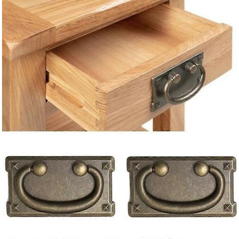 Lot de 4 poignées de rechange rustiques de style chinois en bronze, pour décoration intérieure, chêne antique classique. (1/5)