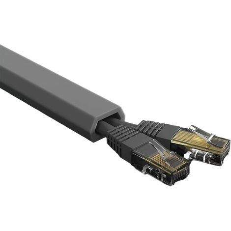 Goulotte de câbles en PVC pour sol, protection de câble auto-adhésive, rallonge électrique, gestion des câbles, gris (1/5)
