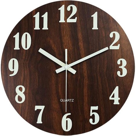 Leise, nicht tickende Wanduhr, moderne Wanduhr mit Nachtlicht, 12-Zoll-Uhr mit Leuchtfunktion, leise Zahlen und Zeiger, batteriebetriebene dekorative Wanduhr – leicht ablesbar (1/5)