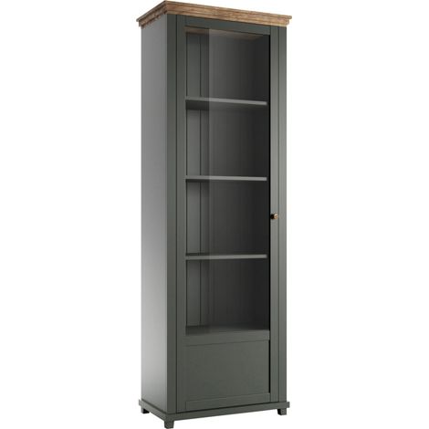 Vitrina 1 puerta apertura por la izquierda Martin Verde y Madera (1/5)
