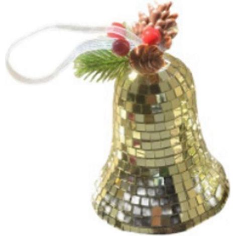 Weihnachtsglocken, Anhänger, Weihnachtsdekoration, Glöckchen zum Aufhängen am Baum, Weihnachtsgeschenke, Gold (1/5)