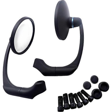 1 par de rétroviseurs con entramado de colores con varillas de 10 mm para moto, scooter y estilo café racer, réglables, con bordado de guidon. Accesorios para scooter y moto. (1/5)
