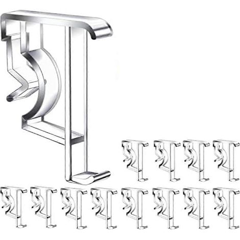 Clips de fixation transparents de 5 cm pour cantonnière, clips de fixation invisibles pour cantonnière de stores horizontaux en bois ou en imitation bois (12 pièces) (1/4)