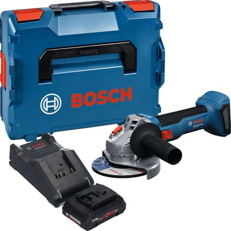 Bosch GWS 18V-8 Professional Smerigliatrice angolare a batteria 18 V 125 mm Brushless + 1x batteria ProCORE 4,0 Ah + caricabatteria + L Boxx