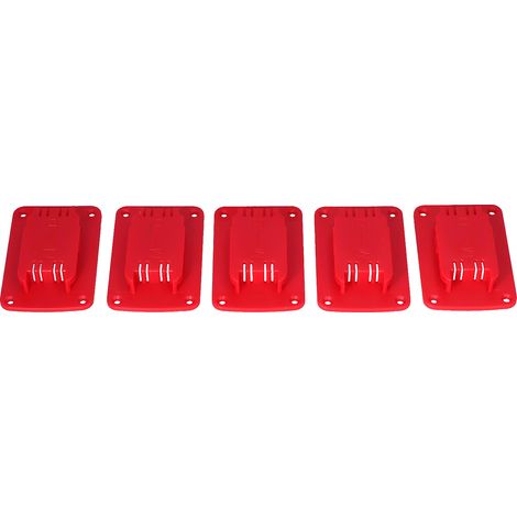 Support de fixation pour batterie et rangement pour outils électriques Milwaukee (lot de 5) - Rouge (1/5)