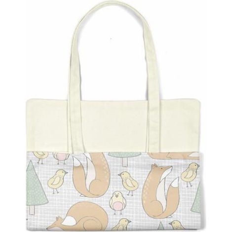 Sac shopping tote bag en coton Bonamaison 34 x 40 cm - anse longue pour épaule, réutilisable (1/4)