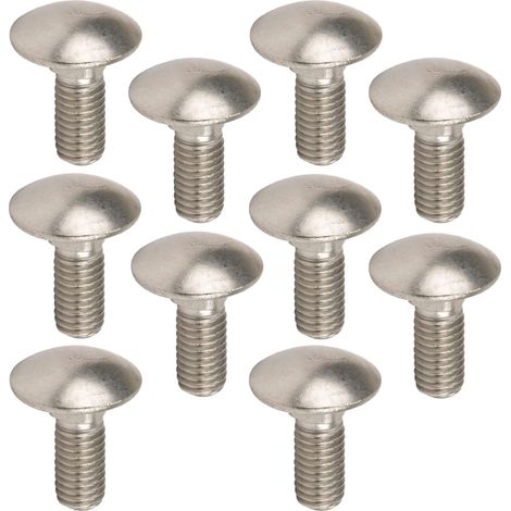 Cyclingcolors – Lot de 10 vis à tête bombée DIN 603 – Acier inoxydable A2 – M5x35mm – Pour fixation dans divers matériaux