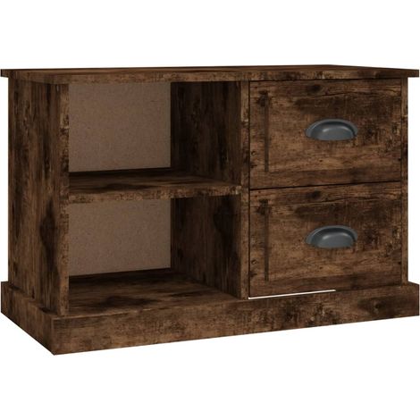 Mobile TV multimediale scaffale per televisione televisione buffet sala da pranzo soggiorno camera da letto rovere affumicato 73 x 35,5 x 47,5 cm derivati del legno marrone 020027380