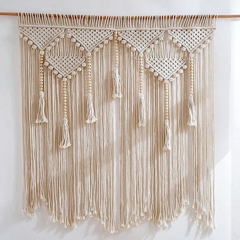 Großer Wandbehang 100 x 110 cm große gewebte Makramee-Wandteppiche Boho-Wandteppich ideal als Hochzeitshintergrund oder Einzugsgeschenk für und (1/5)