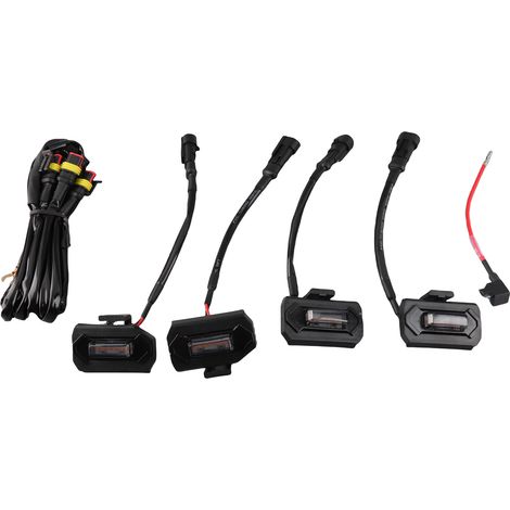 Lot de 4 lumières LED de calandre avant avec fusible de remplacement pour Tacoma TRD PRO 2020-2021, coque noire, lumière jaune ambre/lumière blanche noire (1/5)