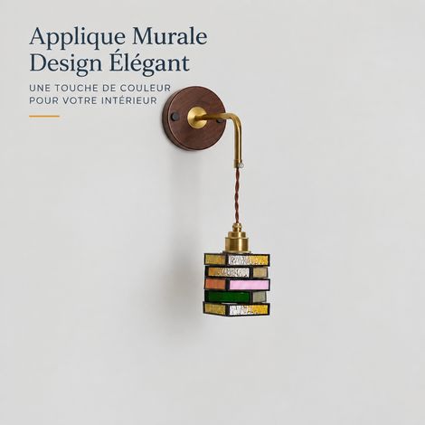 Applique Murale Vintage en Verre Coloré - Lumière Chaude 30 × 25 × 17 cm 2 kg Chevet Salon Éclairage LED Ambiance – Livraison gratuite (1/5)