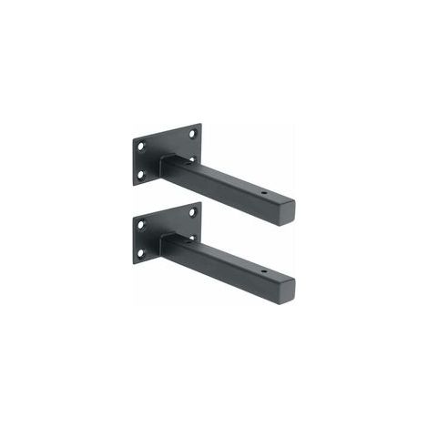 Équerre Étagère Industrielle Support Étagère à Fixation Murale en Acier Inoxydable Équerre Métale pour Planche Flottante Support Dissimulé Noir Mat, 2Pcs, EJT150B-2P (1/4)