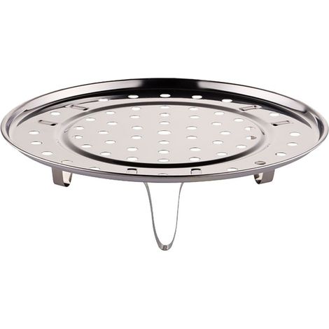 Panier vapeur multifonctionnel en acier inoxydable avec 3 pieds et plateau de cuisson, dimensions L 24 cm / 9,4 pouces (1/5)