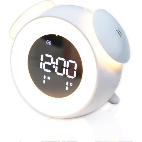 Reloj despertador para niños, reloj despertador con luz nocturna que cambia de color, reloj despertador digital multifuncional para dormitorio de niños, reloj despertador para mesita de noche para niñ (1/5)