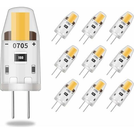 Dimmbare LED-G4-Lampen, 3 W (entspricht 30 W Halogenlampe), 95 lm warmweißes Licht, energiesparend, flimmerfrei, 12 V DC, G4-Sockel, 360° Abstrahlwinkel, 10er-Packung (1/5)