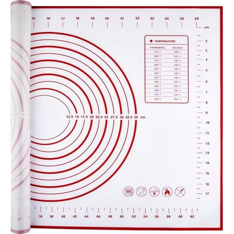 Tapis de cuisson en silicone,tapis de cuisson antiadhésif 70x50cm,tapis roulant antidérapant avec mesure pour biscuits fondants,biscuits,pate à pizza (1/5)