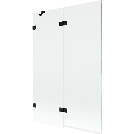 Mexen Lunar Duschabtrennung 2-flügelig links 120 x 150 cm, transparent, schwarz - 897-120-100-70-00-L