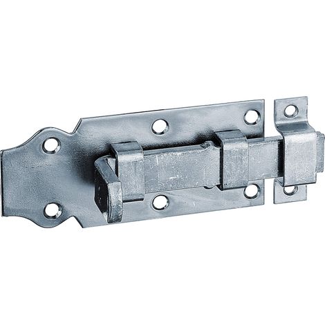 Verrou de porte  droit, avec poignée plate et gâche attachée  passivé  platine 100 x 44 mm